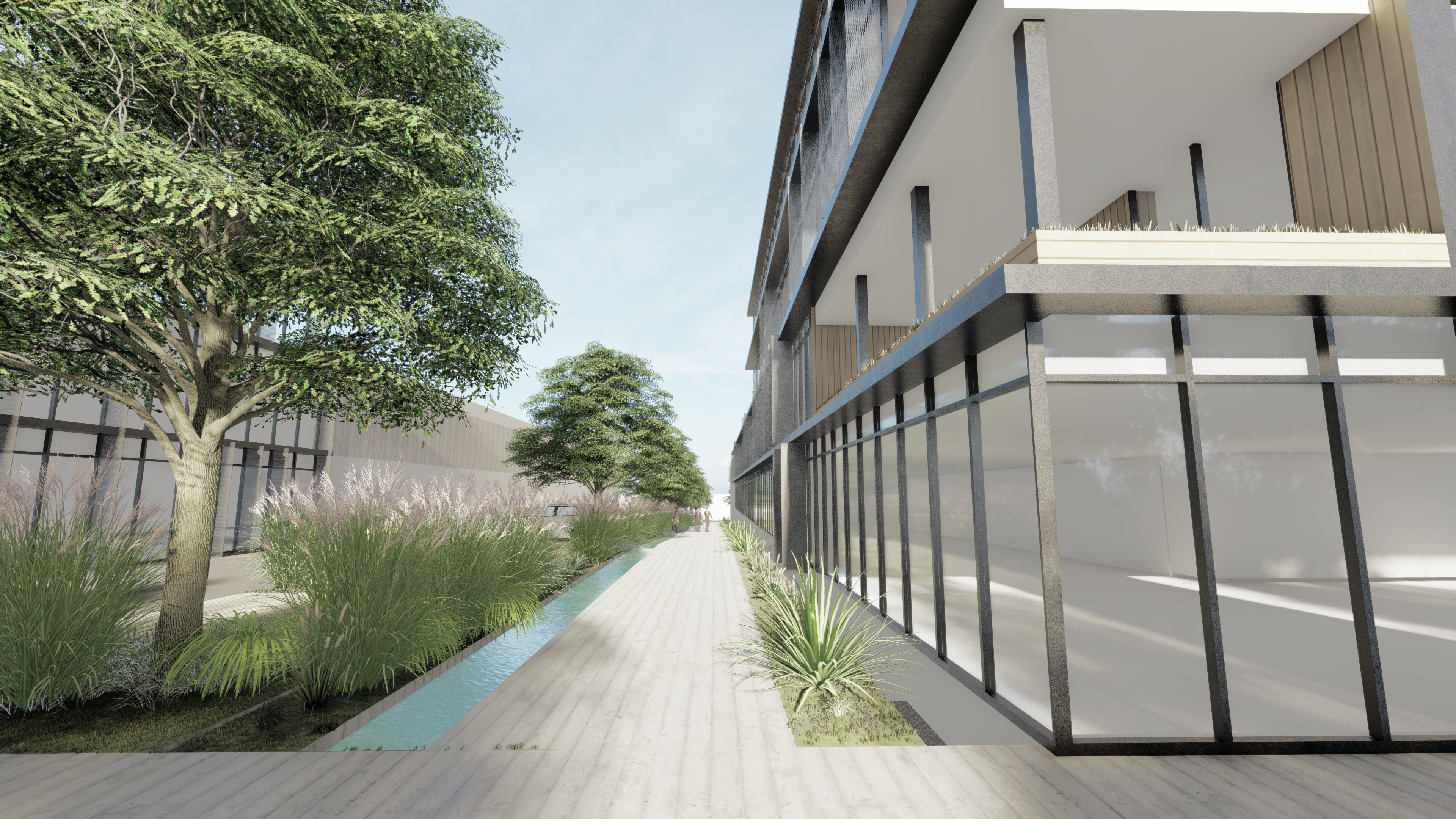 Réhabilitation d’une friche industrielle en bureaux et halls de